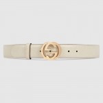 Gucci Signature leather belt white 370543