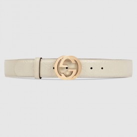 Gucci Signature leather belt white 370543