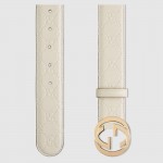 Gucci Signature leather belt white 370543