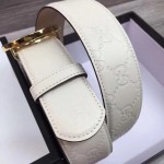 Gucci Signature leather belt white 370543