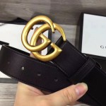 Gucci Leather belt with Double G buckle black 400593