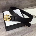 Gucci Leather belt with Double G buckle black 400593