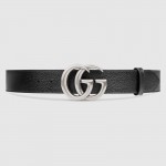 Gucci Leather belt with Double G buckle black 406831