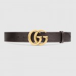 Gucci Leather belt with Double G buckle brown 406831