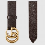 Gucci Leather belt with Double G buckle brown 406831