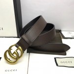 Gucci Leather belt with Double G buckle brown 406831