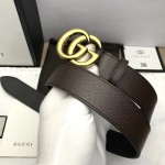 Gucci Leather belt with Double G buckle brown 406831