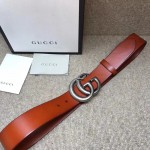 Gucci Leather belt with Double G buckle cuir 406831