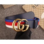 Gucci Sylvie Web belt with double G buckle blue 409416