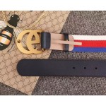 Gucci Sylvie Web belt with double G buckle blue 409416