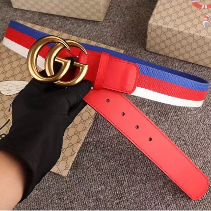 Gucci Sylvie Web belt with double G buckle red 409416