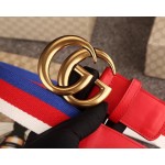 Gucci Sylvie Web belt with double G buckle red 409416