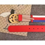 Gucci Sylvie Web belt with double G buckle red 409416