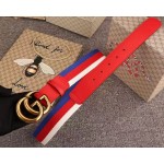 Gucci Sylvie Web belt with double G buckle red 409416