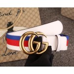 Gucci Sylvie Web belt with double G buckle white 409416