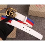 Gucci Sylvie Web belt with double G buckle white 409416