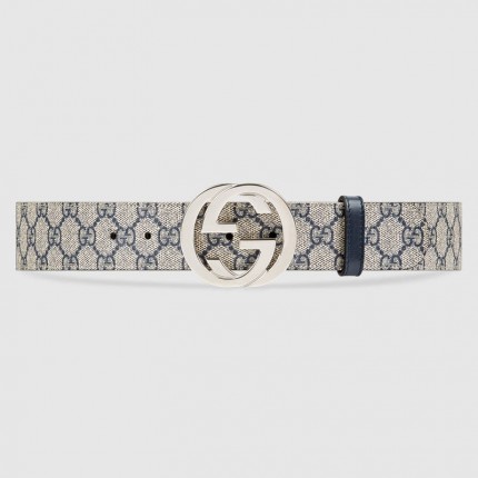 Gucci GG Supreme belt with G buckle 411924