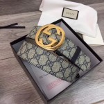 Gucci GG Supreme belt with G buckle 411924