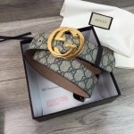 Gucci GG Supreme belt with G buckle 411924