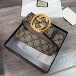 Gucci GG Supreme belt with G buckle beige brown 411924