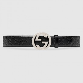 Gucci Signature belt with G buckle Black 411924