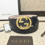 Gucci GG Supreme belt with G buckle black 411924