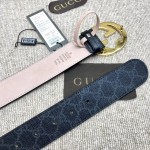 Gucci GG Supreme belt with G buckle black 411924