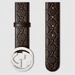 Gucci Signature belt with G buckle Brown 411924