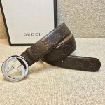 Gucci Signature belt with G buckle Brown 411924