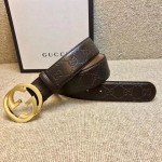 Gucci Signature belt with G buckle Brown 411924