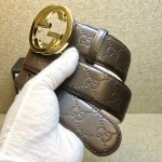 Gucci Signature belt with G buckle Brown 411924