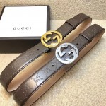 Gucci Signature belt with G buckle Brown 411924