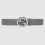 Gucci Signature belt with G buckle Grey 411924