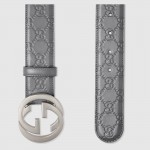 Gucci Signature belt with G buckle Grey 411924