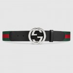 Gucci Web belt with G buckle black 411924