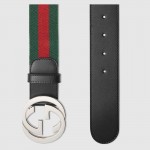 Gucci Web belt with G buckle black 411924