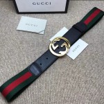 Gucci Web belt with G buckle black 411924