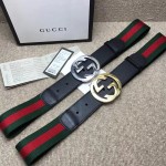 Gucci Web belt with G buckle black 411924