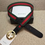 Gucci Web belt with G buckle black 411924