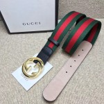 Gucci Web belt with G buckle black 411924