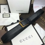 Gucci Leather belt with rectangular buckle black 429028