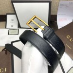 Gucci Leather belt with rectangular buckle black 429028