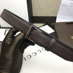 Gucci Leather belt with rectangular buckle brown 429028