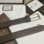 Gucci Leather belt with rectangular buckle brown 429028