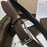 Gucci Leather belt with rectangular buckle brown 429028