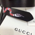 Gucci Leather belt with Kingsnake Black 434520