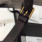 Gucci Leather belt with Kingsnake Black 434520