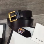 Gucci tiger print leather belt black 434520