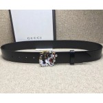 Gucci Leather belt with tiger buckle 451190