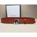 Gucci Leather belt with tiger buckle 451190